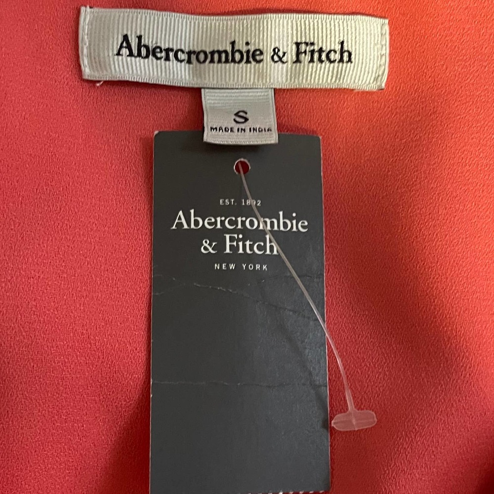 Abercrombie & Fitch Orange Tiered Sleeveless Mini Dress NEW Small - Picture 4 of 6